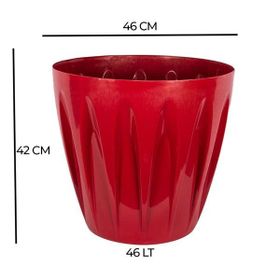Serinova P007 Papatya Tabaklı 45 cm 46 lt Kırmızı Saksı