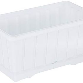 Serinova S231 30 cm 4.3 l Beyaz Klasik Balkon Tabaklı Saksı
