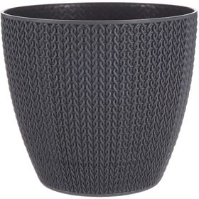 Serinova SML4 Sümela Tabaklı 21.6 cm 5 Litre Antrasit Dekoratif Saksı