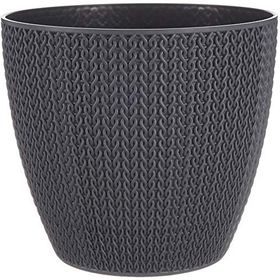 Serinova SML4 Sümela Tabaklı 21.6 cm 5 Litre Antrasit Dekoratif Saksı