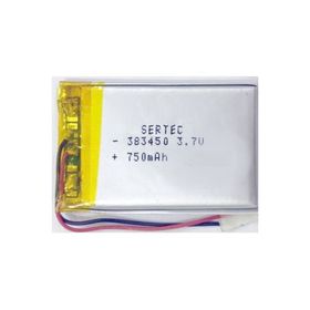 Sertec 383450 3.7V 750mAh Devreli Li-Polymer Pil