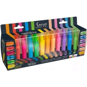 Serve Berry 12 Renk Fosforlu Kalem Seti