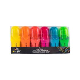 Serve Berry 6 Renk Mini Neon Fosforlu Kalem Seti