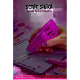 Serve Cortape 5 mm 8 m Fosforlu Pembe Şerit Silici