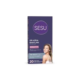 Sesu Hassas Ciltler 4x20'li Yüz Sir Ağda Bandı