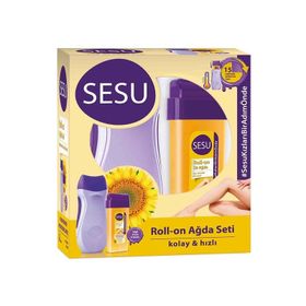 Sesu Roll-On Sarı Ayçiçek Makineli Ağda Seti