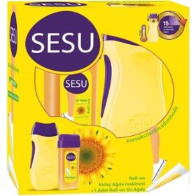 Sesu Roll-On Sarı Ayçiçek Makineli Ağda Seti