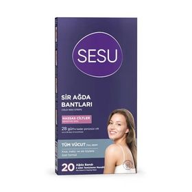 Sesu Tüm Vücut Hassas Ciltler 2x20 Adet Sir Ağda Bantları