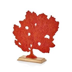 Setabianca 10x40x40 cm Kırmızı Damarlı Kaideli Mercan Biblo