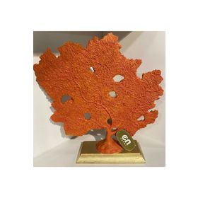 Setabianca 10x40x40 cm Kırmızı Damarlı Kaideli Mercan Biblo