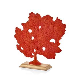 Setabianca 10x40x40 cm Kırmızı Damarlı Kaideli Mercan Biblo