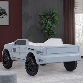 Setay 100x190 cm Gri Mobilya Arabalı Pickup Ledli Arabalı Yatak