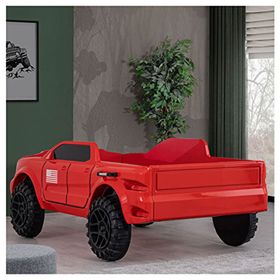 Setay 100X190 cm Kırmızı Mobilya Arabalı Jeep Süperlüx Ledli Arabalı Yatak