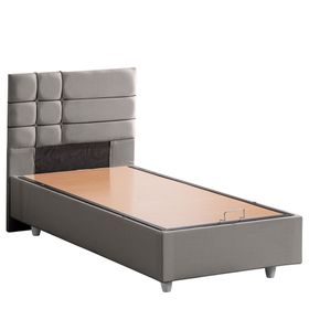 Setay Almada 90x200 cm Gri Tek Kişilik Baza Başlık Letto Yatak Seti