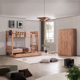 Setay Asya 3 Kapaklı 90 x 190 CM Ceviz Dolap