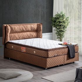 Setay Barselona 90x200 cm Kahverengi İkili Set Tek Kişilik Baza Başlık