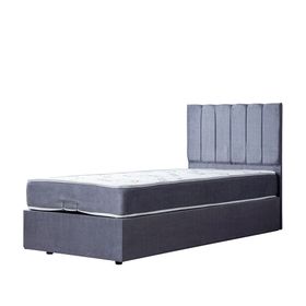 Setay Cesur Açık Gri 120x200 cm Tek Kişilik Baza Başlık Letto Yatak Seti