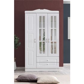 Setay Country West Mdf Ön Yüzeyli 3 Kapılı Beyaz Dolap