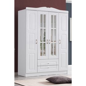 Setay Country West Mdf Ön Yüzeyli 4 Kapaklı Beyaz Dolap