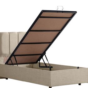 Setay Defne 120x200 cm Krem Tek Kişilik Baza Başlık Comfort Yatak Seti