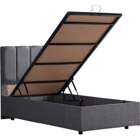 Setay Defne 90x190 cm Gri Tek Kişilik Baza Başlık Comfort Yatak Seti