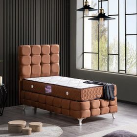 Setay Duke Açık Kahve 90x200 cm Lüx İkili Set Tek Kişilik Baza Başlık