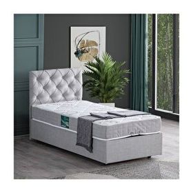 Setay Eylül 100x200 CM Açık Gri Tek Kişilik Baza Başlık Comfort Yatak Seti