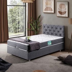 Setay Eylül 120x200 CM Açık Gri Tek Kişilik Baza Başlık Comfort Yatak Seti
