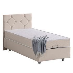 Setay Glamis 90x190 CM Krem Tek Kişilik Baza Başlık Letto Yatak Seti