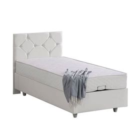 Setay Glamis 90x200 cm Beyaz Tek Kişilik Baza Başlık Letto Yatak Seti