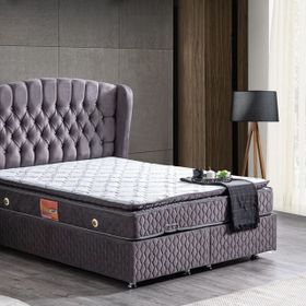 Setay Mobilya 100x200 cm Antrasit Nice Baza Başlık ve Yatak Seti