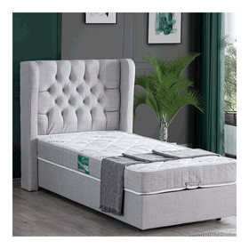 Setay Mobilya 120x200 cm Açık Gri Riga Baza Başlık ve Comfort Yatak Seti