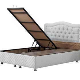 Setay Mobilya 120x200 cm Beyaz Şah New Baza ve Başlık Seti