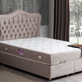 Setay Mobilya 140x190 cm Açık Kahverengi Camelli New Baza Başlık ve Yatak Seti