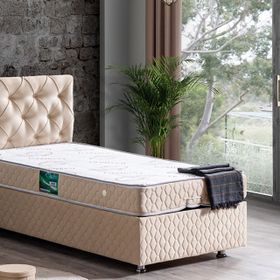 Setay Mobilya 140x190 cm Bej Vita Baza Başlık ve Comfort Yatak Seti