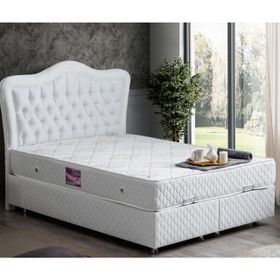 Setay Mobilya 160x200 cm Beyaz Camelli New Baza Başlık ve Yatak Seti