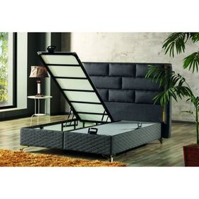 Setay Mobilya 160x200 cm Gri Royal Baza Başlık ve Yatak Seti