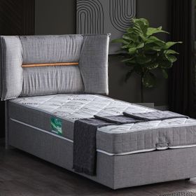 Setay Mobilya 90x200 cm Gri Lizbon Baza Başlık ve Comfort Yatak Seti