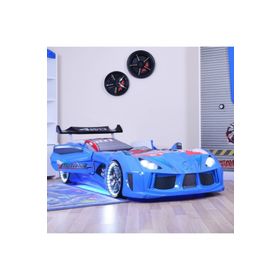 Setay Mobilya Audi Full Ledli Rüzgarlıklı Mavi Arabalı Yatak