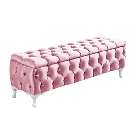 Setay Mobilya Cappy Bench Sandıklı Pembe 120x40 cm Yatak Ucu Pufu