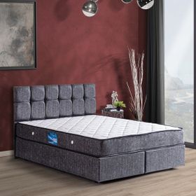 Setay Mobilya Gri 140x190 cm Berlin Tek Kişilik Baza Başlık Comfort Yatak Seti