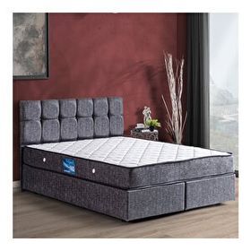 Setay Mobilya Gri 140x190 cm Berlin Tek Kişilik Baza Başlık Comfort Yatak Seti