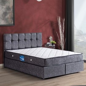 Setay Mobilya Gri 140x190 cm Berlin Tek Kişilik Baza Başlık Comfort Yatak Seti