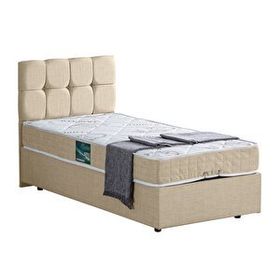 Setay Mobilya Krem 90x190 cm Berlin Tek Kişilik Baza Başlık Seti