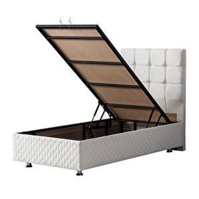 Setay Mobilya Krem 90x200 cm Duke Tek Kişilik Baza Başlık Seti