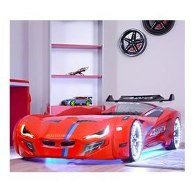Setay Mobilya Mercedes Full Ledli Rüzgarlıklı Kırmızı Arabalı Yatak