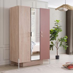 Setay Rosetta 3 Kapaklı Ledli Pembe Gardırop