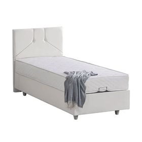 Setay Wick 100x200 cm Beyaz Tek Kişilik Baza Başlık Letto Yatak Seti