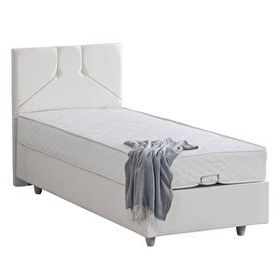 Setay Wick 120x200 cm Beyaz Tek Kişilik Baza Başlık Letto Yatak Seti