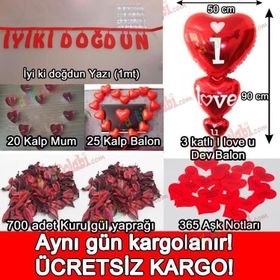 Sevgiliye Doğum Günü Dekorasyonu Ev Masa Süslemeleri Paketi